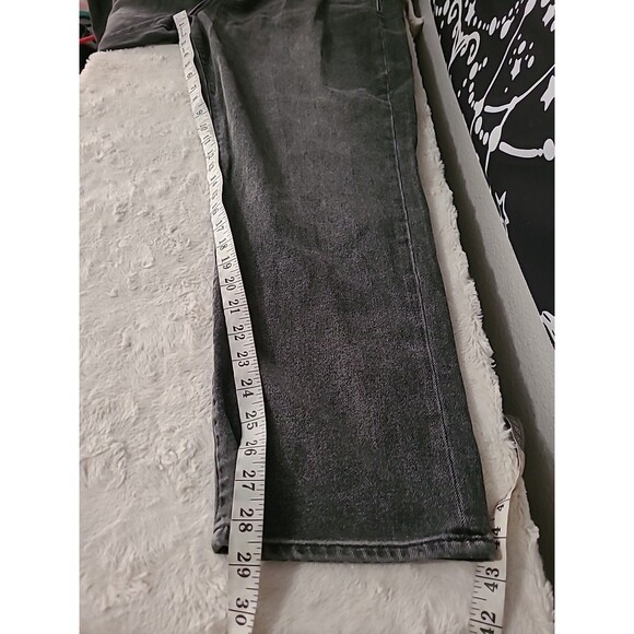 American Eagle Girlfriend Hi Rise Size 18 Jeans Reg Black Button fly stretch New - Picture 8 of 9